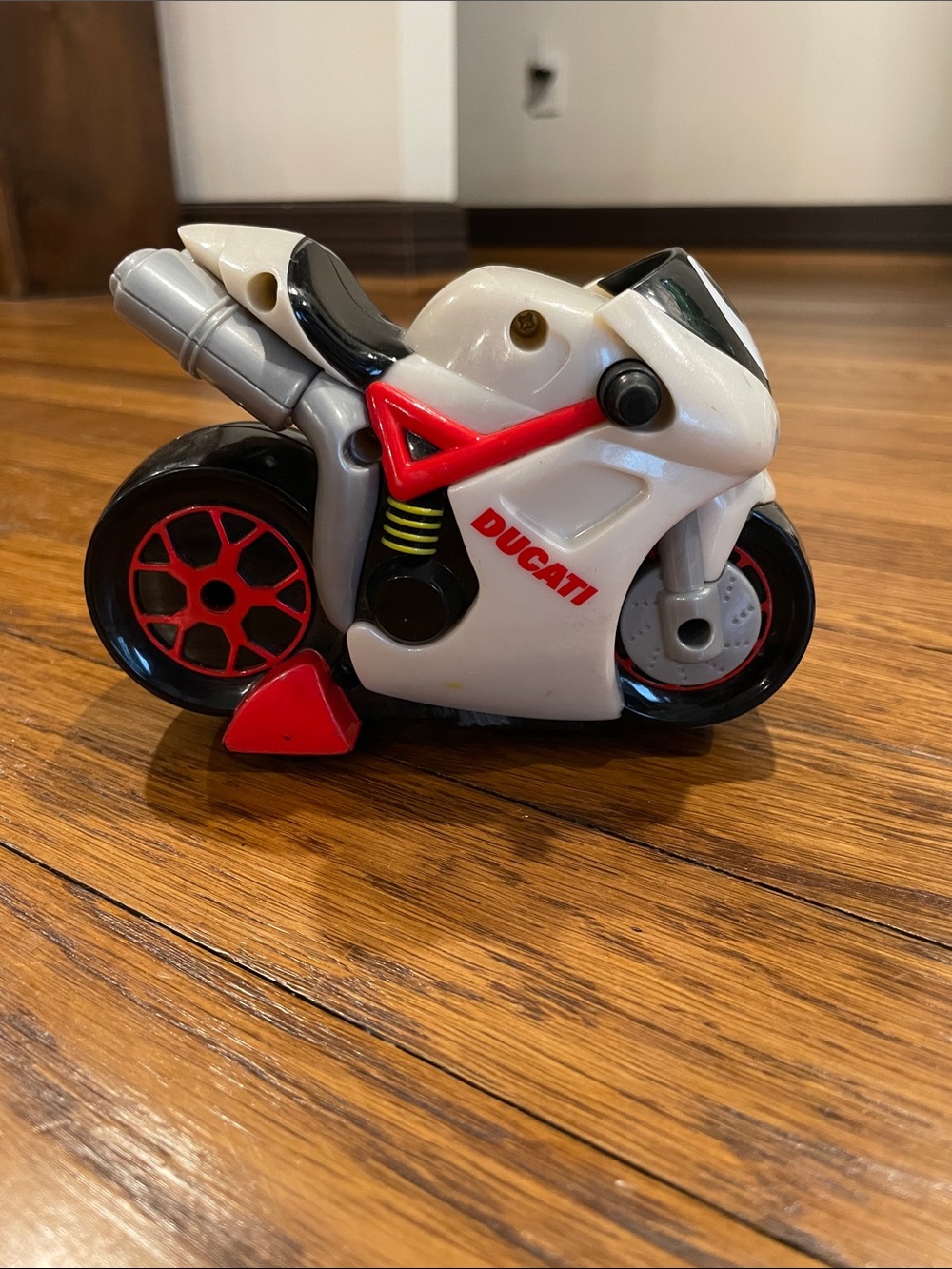 Chicco White and Red Ducati-Style Toy Motorcycle